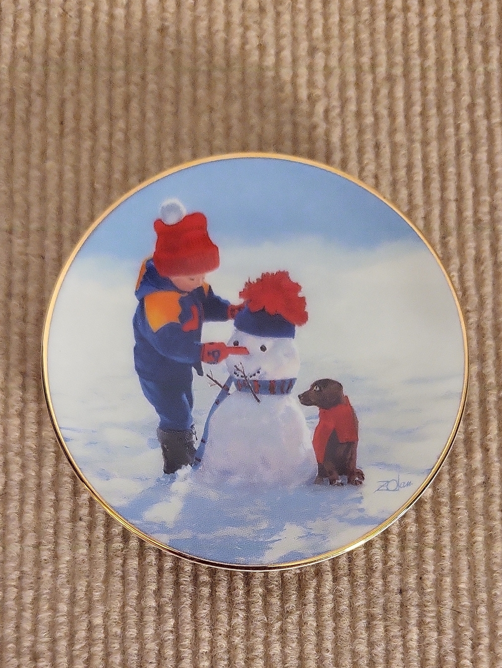 Donald Zolan "My Little Snow Man" Collector Plate